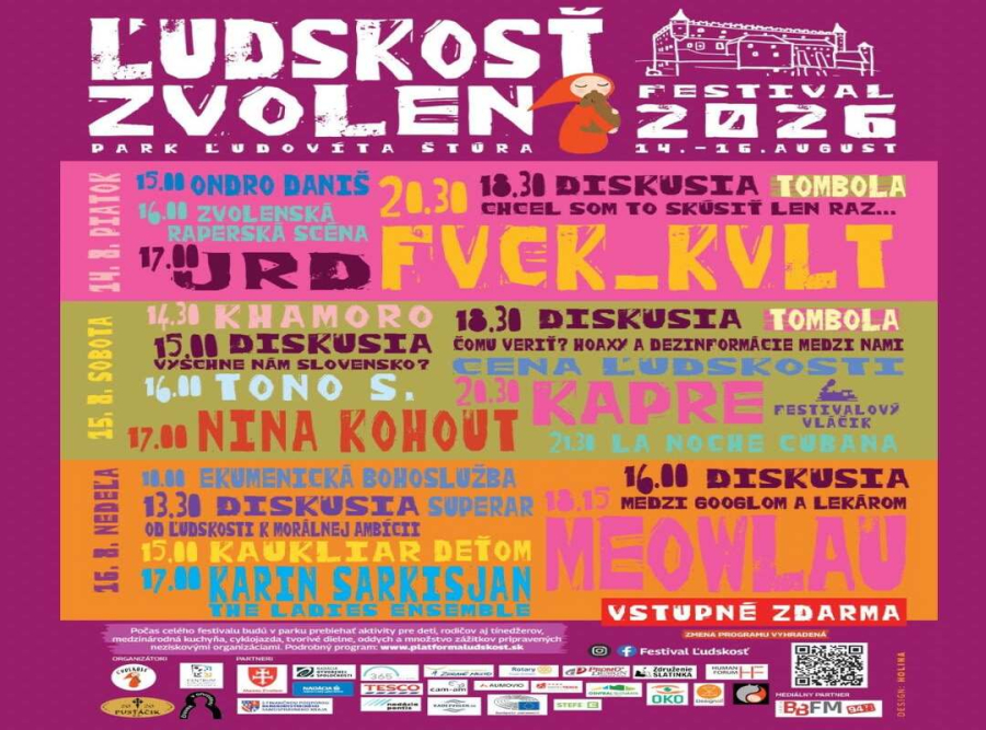 Mestsk&yacute; festival Ľudskosť vo Zvolene sa bl&iacute;ži, pon&uacute;kne bohat&yacute; a hodnotn&yacute; program